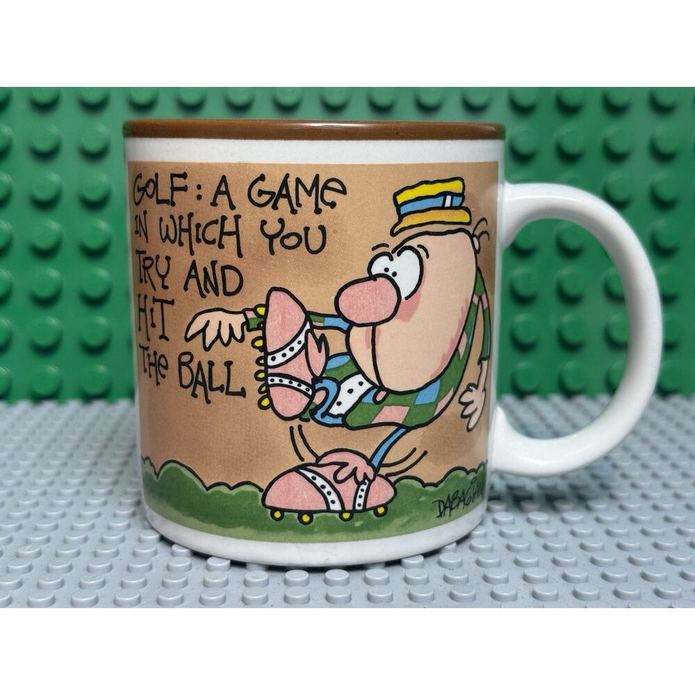 Dabagian Potpourri Press Golf: Try & Hit the Ball Mug Vintage 1987 - Fathers Day